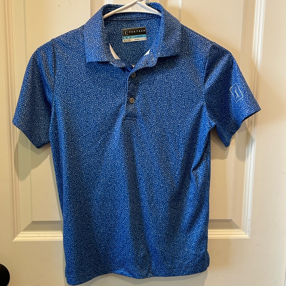 PGA Tour Blue Youth Golf Polo Shirt